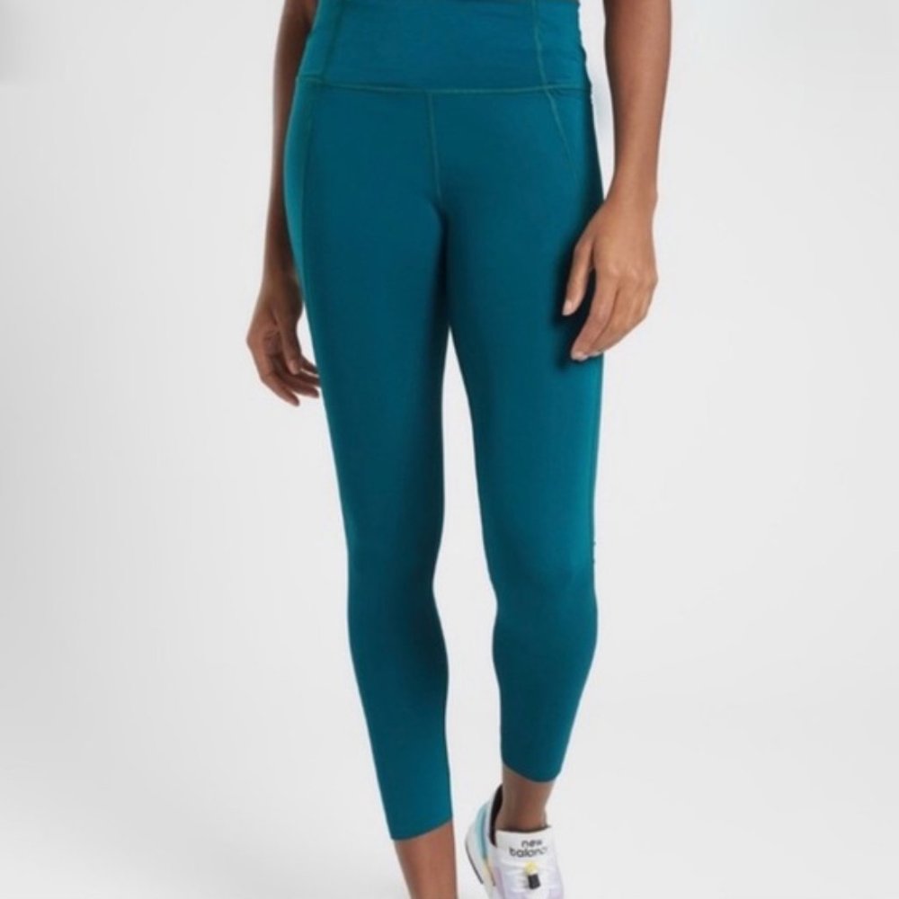 Athleta Velocity Stash Pocket 7/8 Leggings Teal S